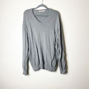 OLD NAVY • Men’s Grey Cotton V Neck Long Sleeve Sweater Size XL